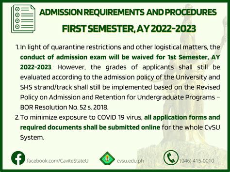 cvsu silang courses|Admission Requirements and Procedures for First Semester, AY .